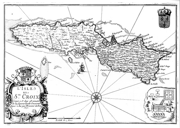 1671 French Map of St. Croix